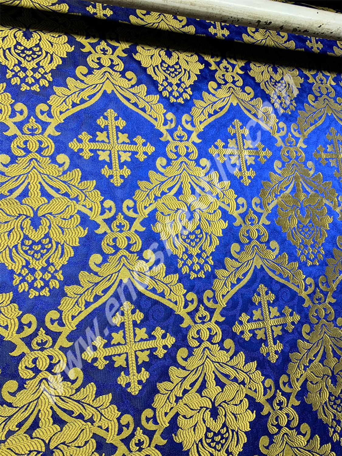 KL-078 Dark Blue-Gold Brocade Fabrics